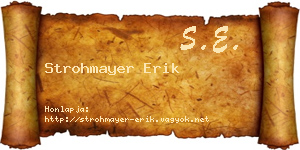 Strohmayer Erik névjegykártya
